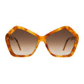 Front view of Barbra 55 Sunglasses in Amber/Brown Flat Gradient