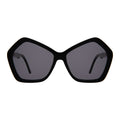 Front view of Barbra 55 Sunglasses in Black/Grey Flat