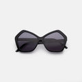 Front view of Barbra 55 Sunglasses in Black/Grey Flat