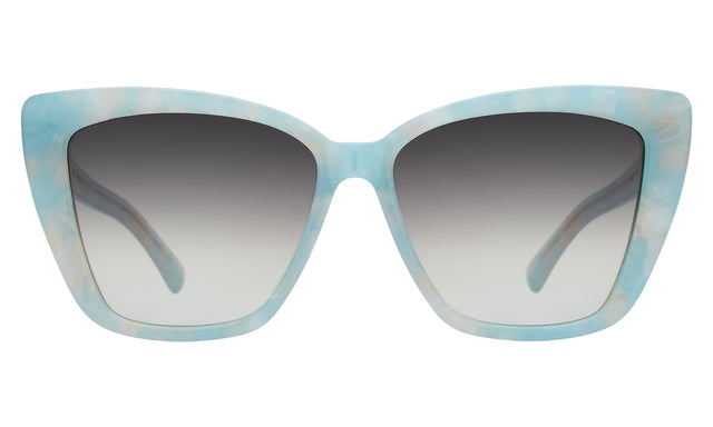 Barcelona Sunglasses in Celeste with Grey Flat Gradient
