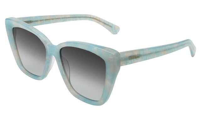 Barcelona Sunglasses Side Profile in Celeste / Grey Flat Gradient