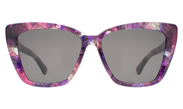 Barcelona Sunglasses in Iris with Grey Flat
