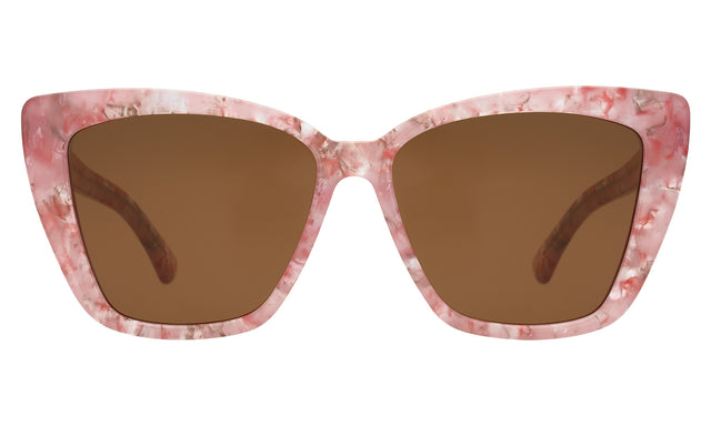 Barcelona Sunglasses in Rose Quartz with Brown Flat