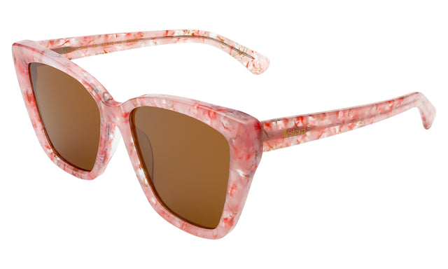 Barcelona Sunglasses Side Profile in Rose Quartz / Brown Flat