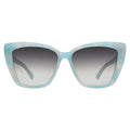 Front view of Barcelona Sunglasses in Celeste/Grey Flat Gradient