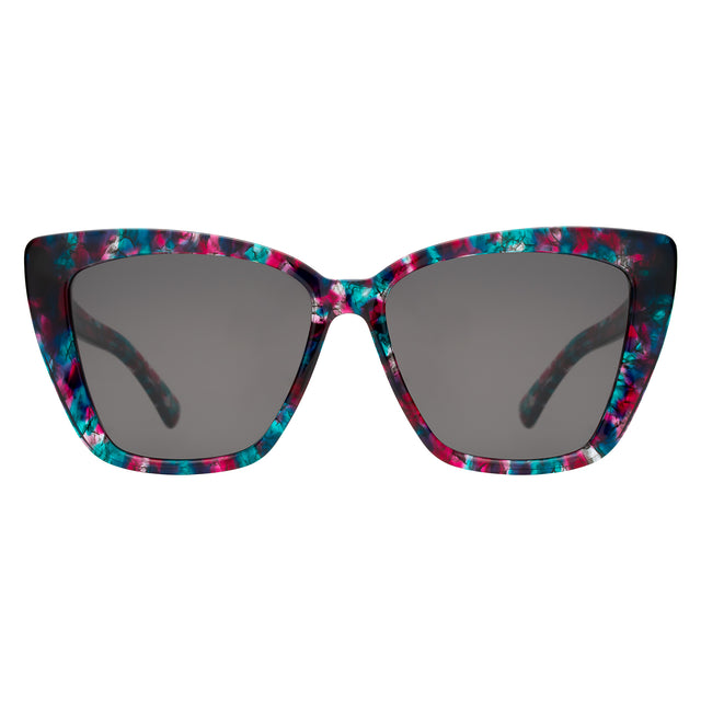 Barcelona Sunglasses front view in Cosmic with Grey Flat