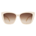 Front view of Barcelona Sunglasses in Cream/Brown Flat Gradient