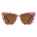 Front view of Barcelona Sunglasses in Rose Quartz/Brown Flat