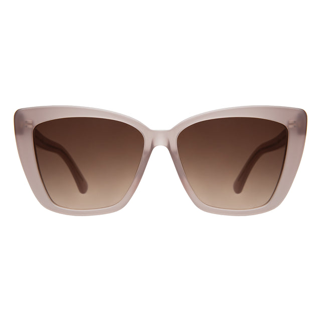 Barcelona Sunglasses front view in Thistle with Brown Flat Gradient