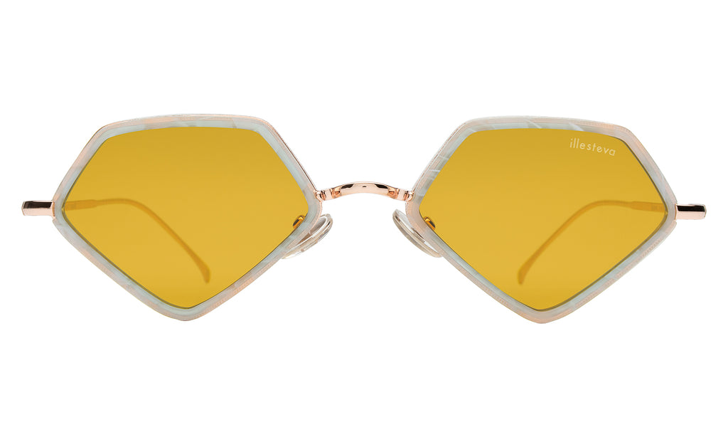 illesteva Yellow Rectangular Frame Women\'s Sunglasses Amazon.com: Illesteva Murdoch Matte Honey Gold Sunglasses  main image 3