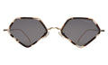 Front view of Beak Ace 53 Sunglasses in White Tortoise/Gold/Grey Flat