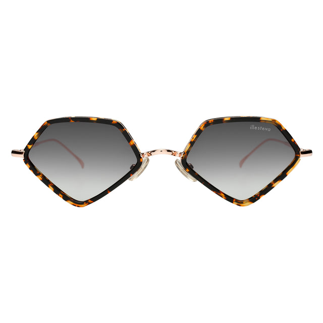 Beak Ace 53 Sunglasses front view in Flame/Rose Gold with Grey Flat Gradient