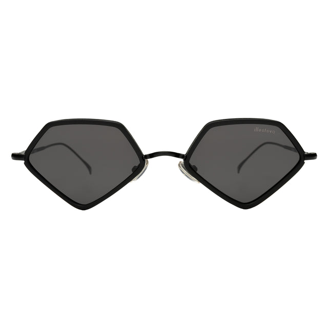 Beak Ace 53 Sunglasses front view in Matte Black with Grey Flat