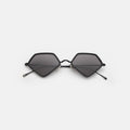 Front view of Beak Ace 53 Sunglasses in Matte Black/Grey Flat