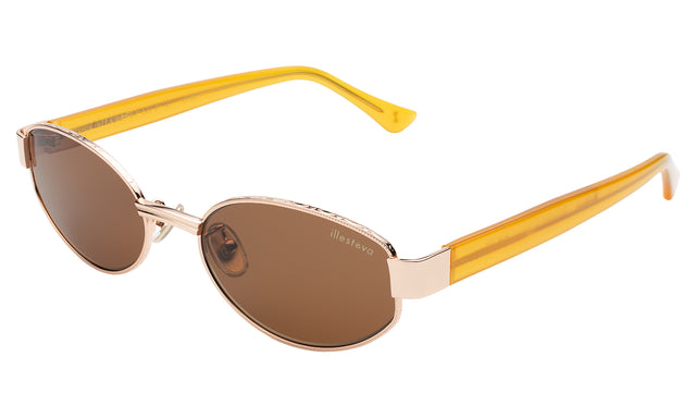 Bellagio A Sunglasses side view in Rose Gold/Honey Gold / Brown
