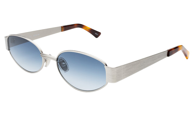 Bellagio Sunglasses Side Profile in Brushed Silver / Midnight Blue Gradient