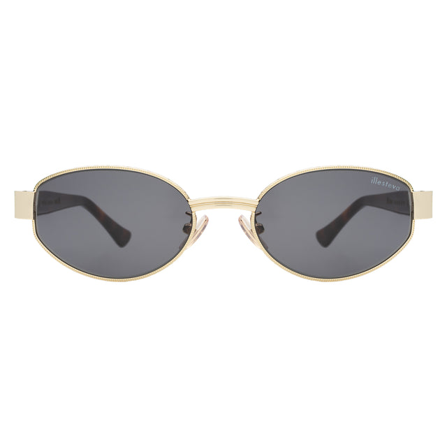 Bellagio A Sunglasses front view in Gold/Havana with Grey