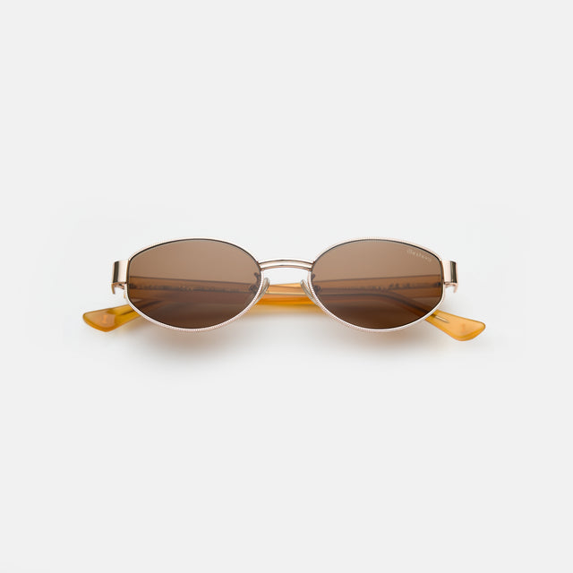 Bellagio A Sunglasses side view in Rose Gold/Honey Gold / Brown