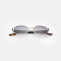Front view of Bellagio A Sunglasses in Silver/Havana/Grey Gradient
