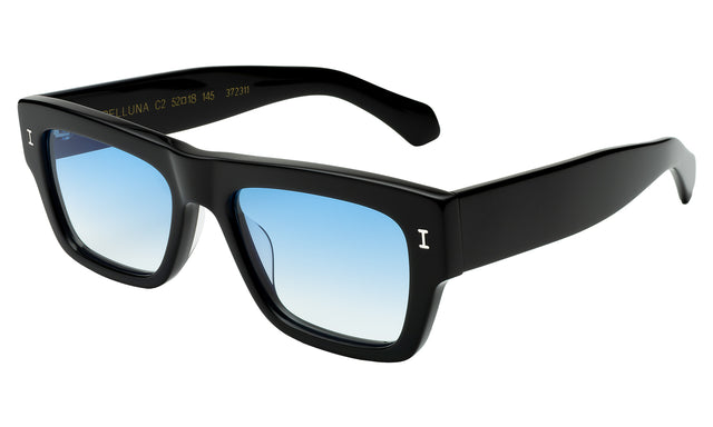 Belluna Sunglasses Side Profile in Black / Blue Flat Gradient See Through