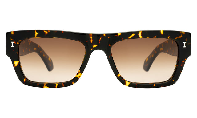 Belluna Sunglasses front view in Flame with Brown Flat Gradient