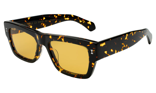 Belluna Sunglasses Side Profile in Flame / Honey Flat See Through