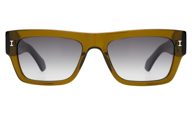 Belluna Sunglasses front view in Seaweed with Grey Flat Gradient