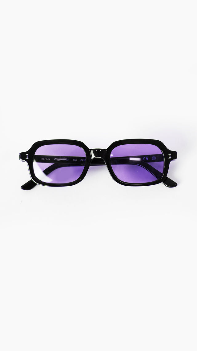 A pair of black framed glasses