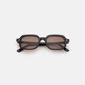 Front view of Berlin Sunglasses in Black/Brown Gradient
