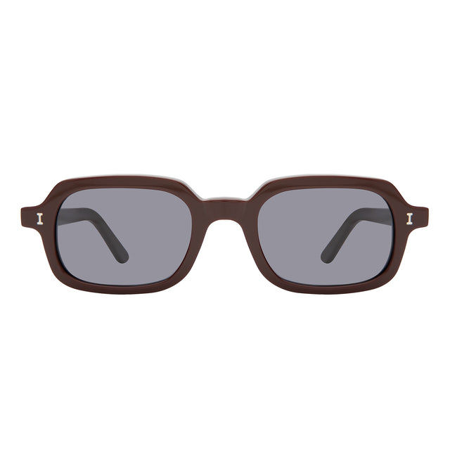 Berlin Sunglasses front view in Bordeaux with Grey