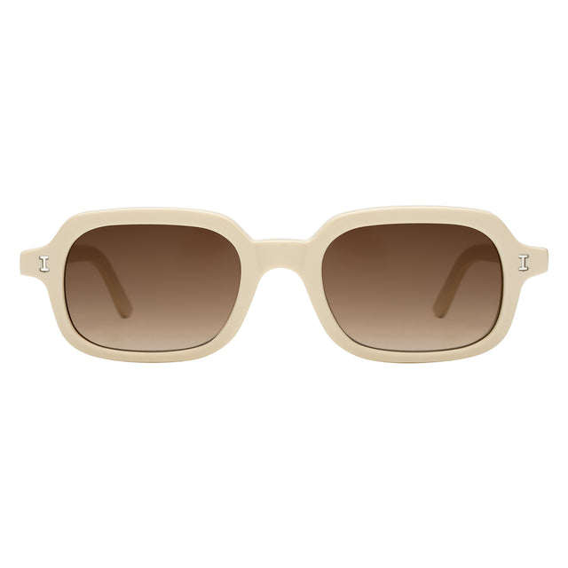 Berlin Sunglasses front view in Cream with Brown Gradient
