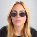 Front view of Bimini Sunglasses in Gold/Havana/Grey Flat