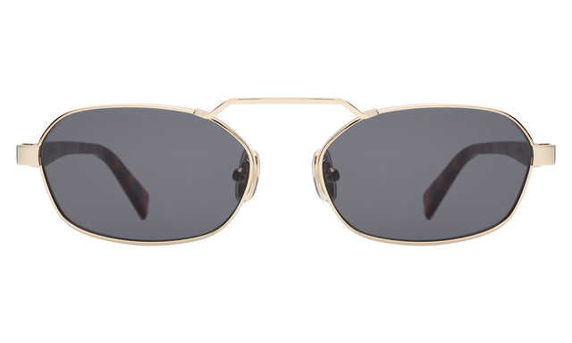 Bimini Sunglasses front view in Gold/Havana with Grey Flat