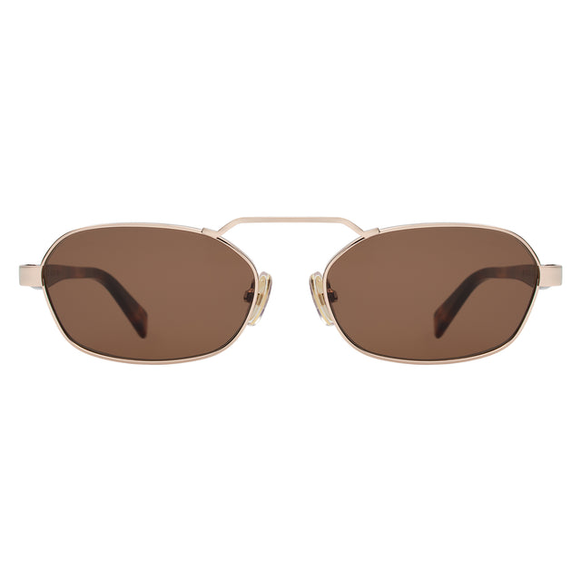 Bimini Sunglasses front view in Rose Gold/Havana with Brown Flat