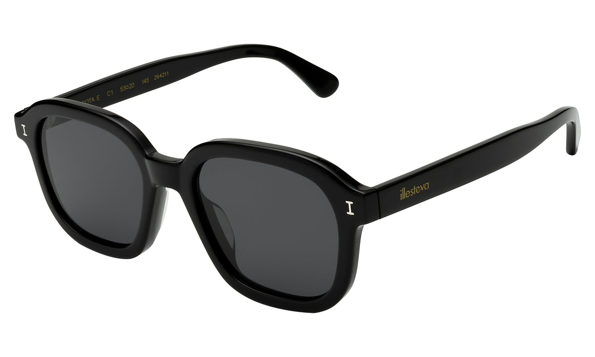Bogota E Sunglasses in Black with Grey Flat lenses, side view