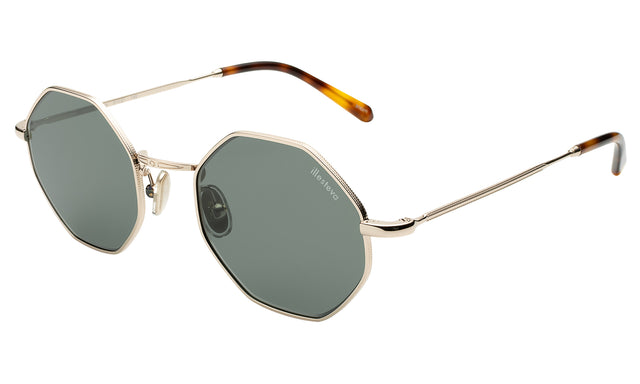 Broome Sunglasses Side Profile in Gold / Olive Flat