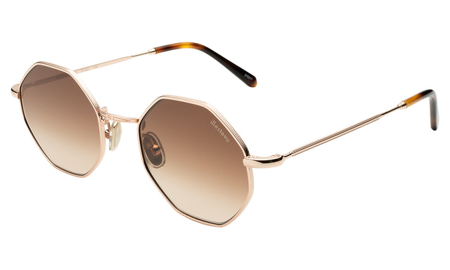 Broome Sunglasses Side Profile in Rose Gold / Brown Flat Gradient