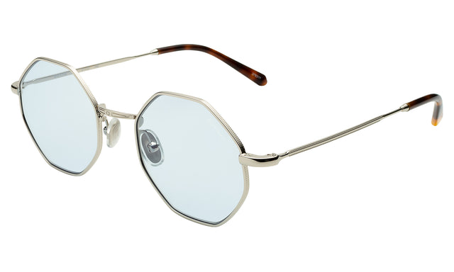 Broome Sunglasses Side Profile in Silver / Light Blue Flat See Through