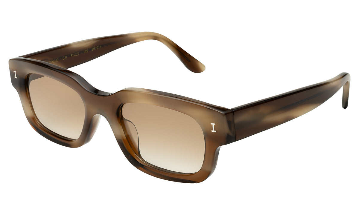 Cali E Sunglasses in Java with Taupe Gradient lenses, side view