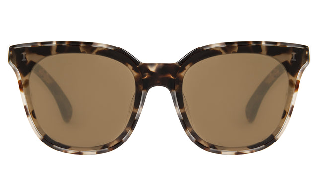 Camille 64 Sunglasses in White Tortoise with Brown Flat