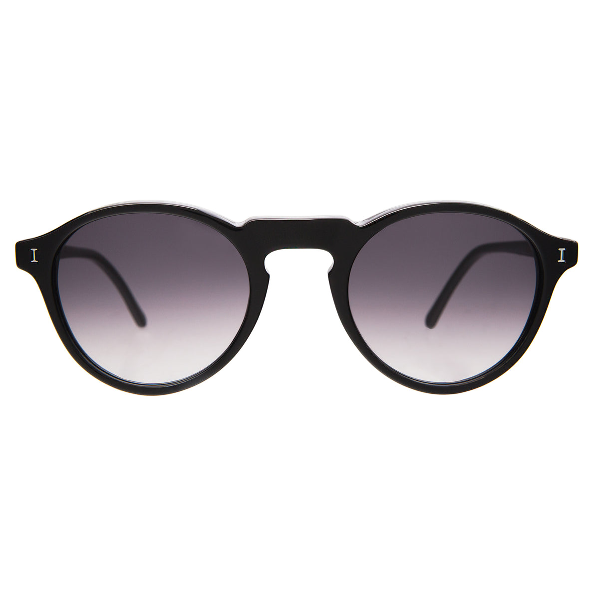 Capri Sunglasses in Black with Grey Gradient lenses, front view