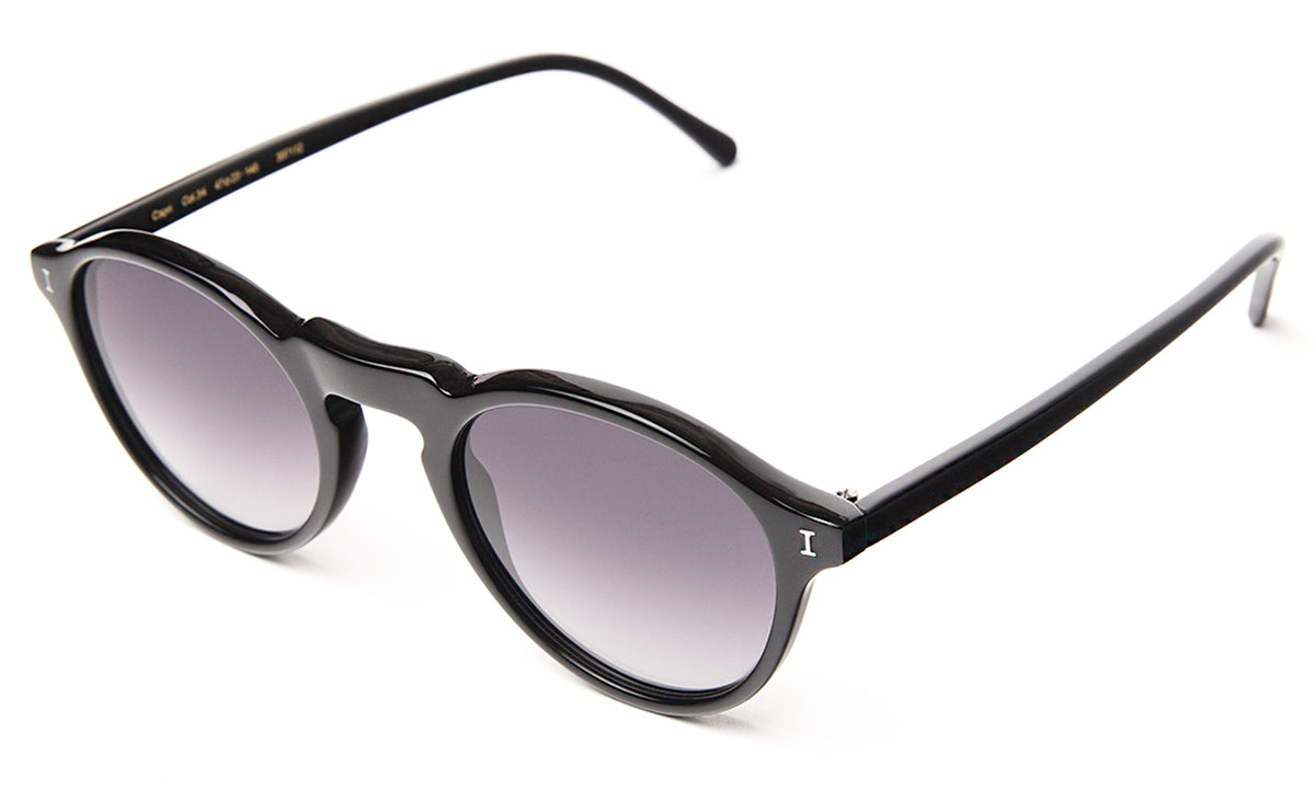 Capri Sunglasses in Black with Grey Gradient lenses, side view