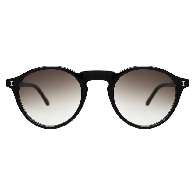 Capri Sunglasses front view in Black with Olive Gradient