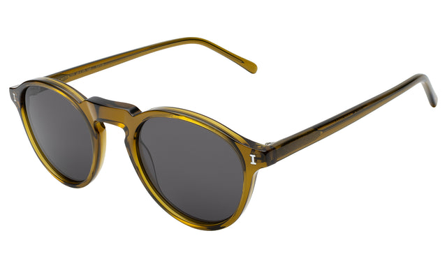 Capri Sunglasses side view in Moss / Grey