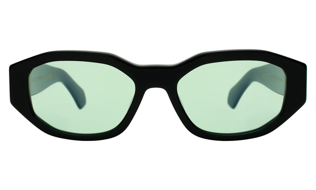 Cassette Sunglasses in Black with Mint Flat See Through