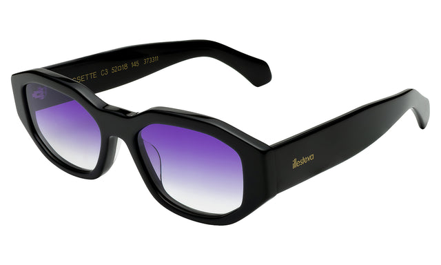 Cassette Sunglasses Side Profile in Black / Purple Flat Gradient
