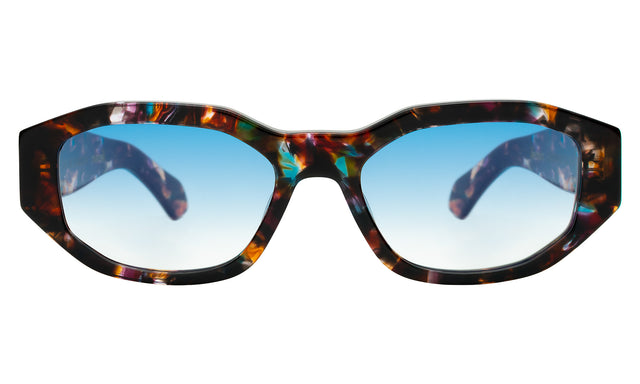 Cassette Sunglasses in Sundae with Blue Flat Gradient See Through
