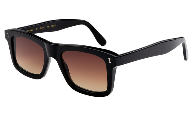 Catania Sunglasses Side Profile in Black / Brown Flat Gradient