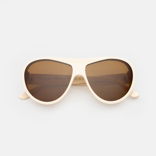 Cynthia Rowley x illesteva side view in Cream / Brown