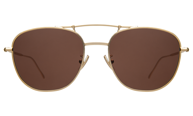 Cyprus Sunglasses in Gold with Brown Flat